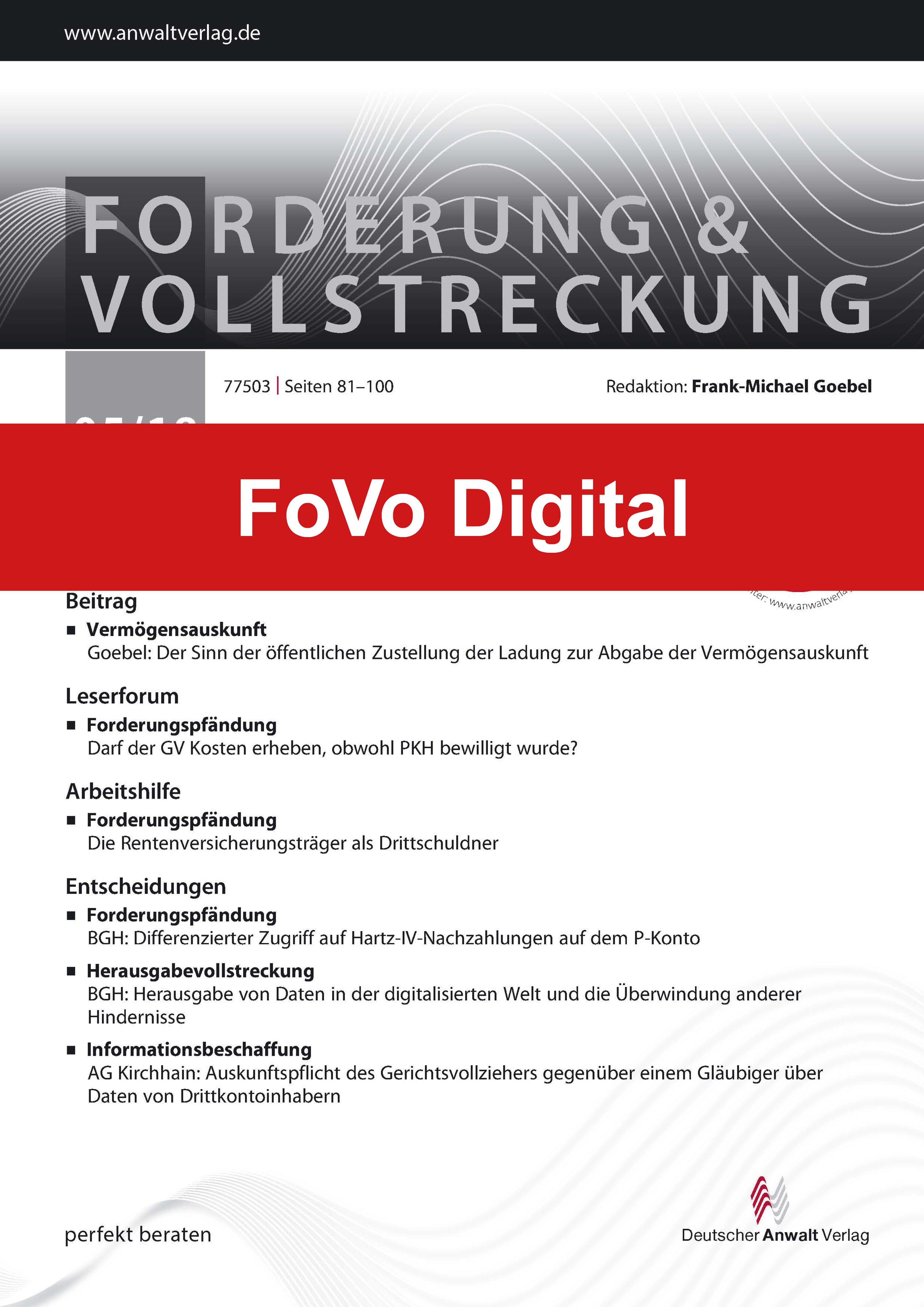 FoVo - Forderung und Vollstreckung Digital